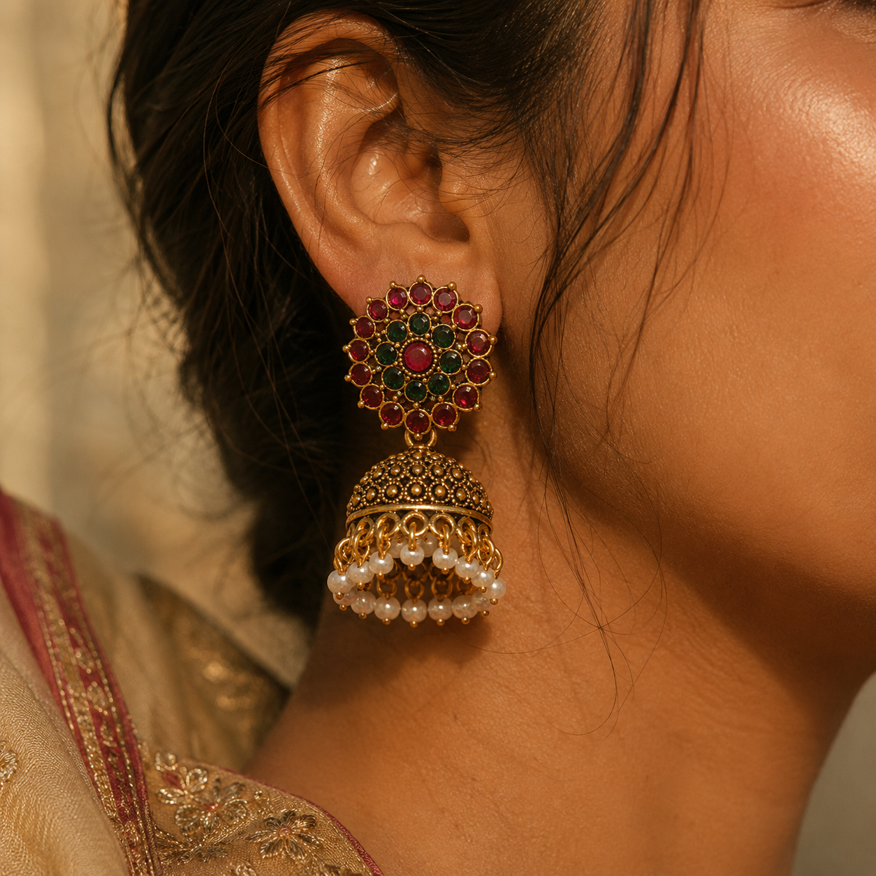 Flower Jhumka - Image 2